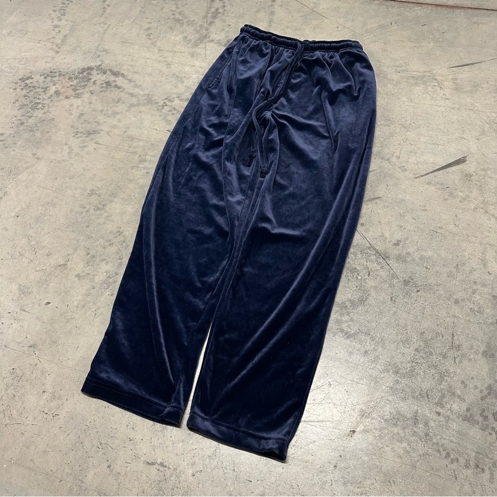 Y2K Women’s Blue Velour Cozy Sweatpants Casual Small - Picture 2 of 9